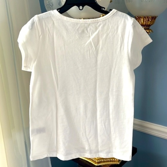 Brand New The Children’s Place White Short Sleeve Top Flip Sequins Floral Tiger - Picture 8 of 13